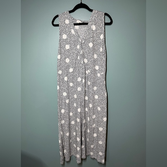 Gudrun Sjoden 100% Cotton Polka Dot Casual Sleeveless 1/4 Button Down Dress READ - Picture 1 of 8